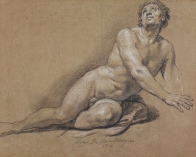 Reclining Male Nude by Louis Boullongne the younger